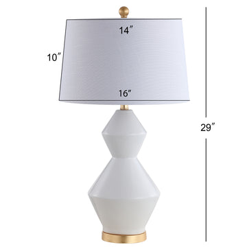 Alba 29" Geometric Ceramic/Metal LED Table Lamp - JONATHAN Y
